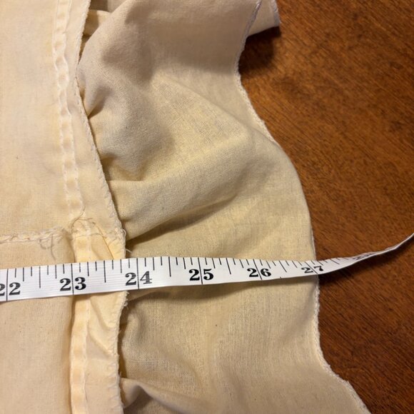 Vintage pillowcase cottagecore embroidered heart cream ruffle rosette - Picture 11 of 12